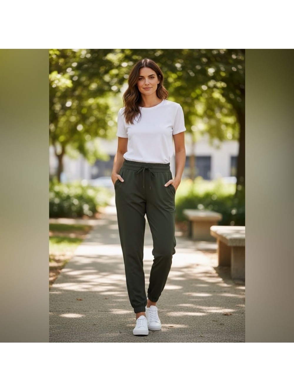 lululemon athletica Olive Green stretch Drawstring Joggers